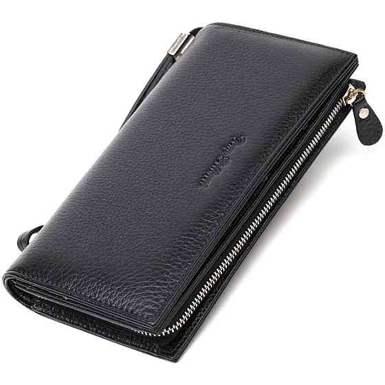 Практичний жіночий клатч з блоком для кредитних карток з натуральної шкіри Tony Bellucci 22033 Чорний Київ