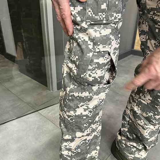 Брюки тактические Combat с пазами под наколенники, поликоттон, пиксель НАТО, размер XXL, штаны для военных Solmir Киев