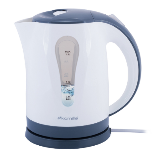 Електрочайник 1,8л 1850-2200W пластик (диск) білий/сірий 1715A KAMILLE Житомир - изображение 3