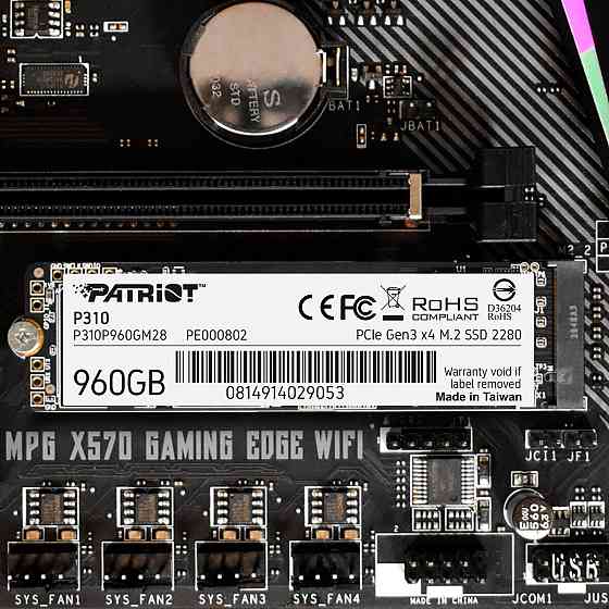 SSD диск накопитель M.2 Patriot P310 960GB NVMe 2280 PCIe 3.0x4 3D NAND TLC P310P960GM28 Одесса