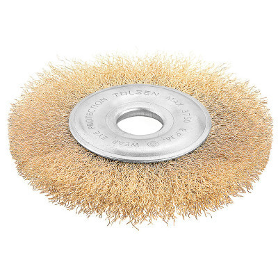 Щетка для электроинструмента Tolsen дисковая 125 мм х 22.2 мм, гофрированная проволока 0.3 мм (77527) Винница - изображение 1