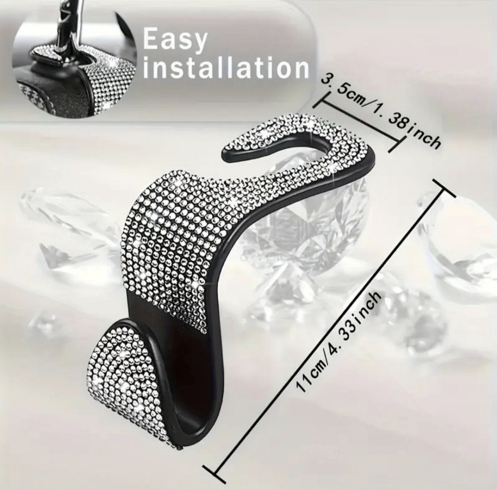 Гачки органайзери для підголовників в авто зі стразами 2 шт Сміла - фото 5