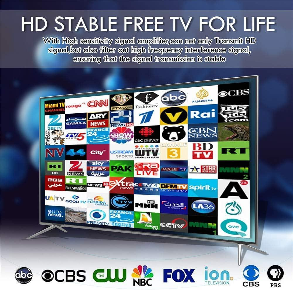 Антена телевізійна KYT-ANT001_SML чорна внутрішня з підсилювачем 60+ миль 4K/1080P VHF/UHF для Т2 вбуд. тюнер Київ - фото 3