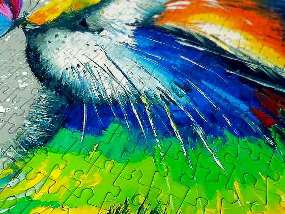 Пазл Яскравий кіт та метелик - Bright Cat and Butterfly (Enjoy-1781) Киев