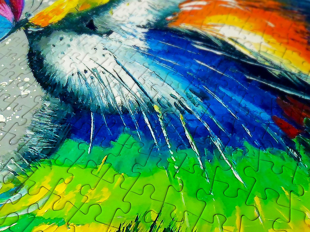 Пазл Яскравий кіт та метелик - Bright Cat and Butterfly (Enjoy-1781) Киев - изображение 3