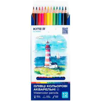 Карандаши цветные Kite Classic акварельні, 12 кольорів (K-1049) Винница