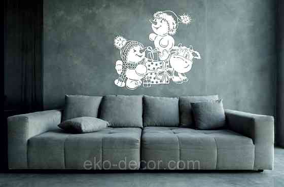 Декоративное настенное Панно «Снеговик», Декор на стену 90*81 см. Киев