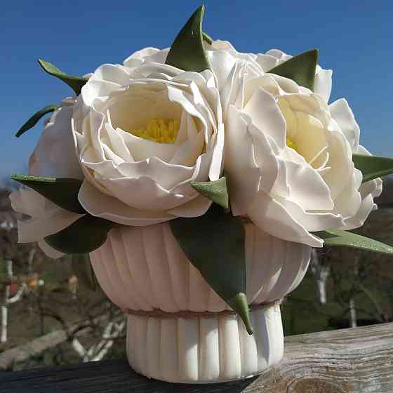 Світильник-нічник "Букет півонії у вінтажному кошику" Дніпро