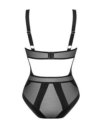 Боди с полупрозрачными вставками Chic Amoria Obsessive, черное, XS/S Sex Aura Киев