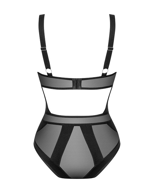 Боди с полупрозрачными вставками Chic Amoria Obsessive, черное, XS/S Sex Aura Киев - изображение 4
