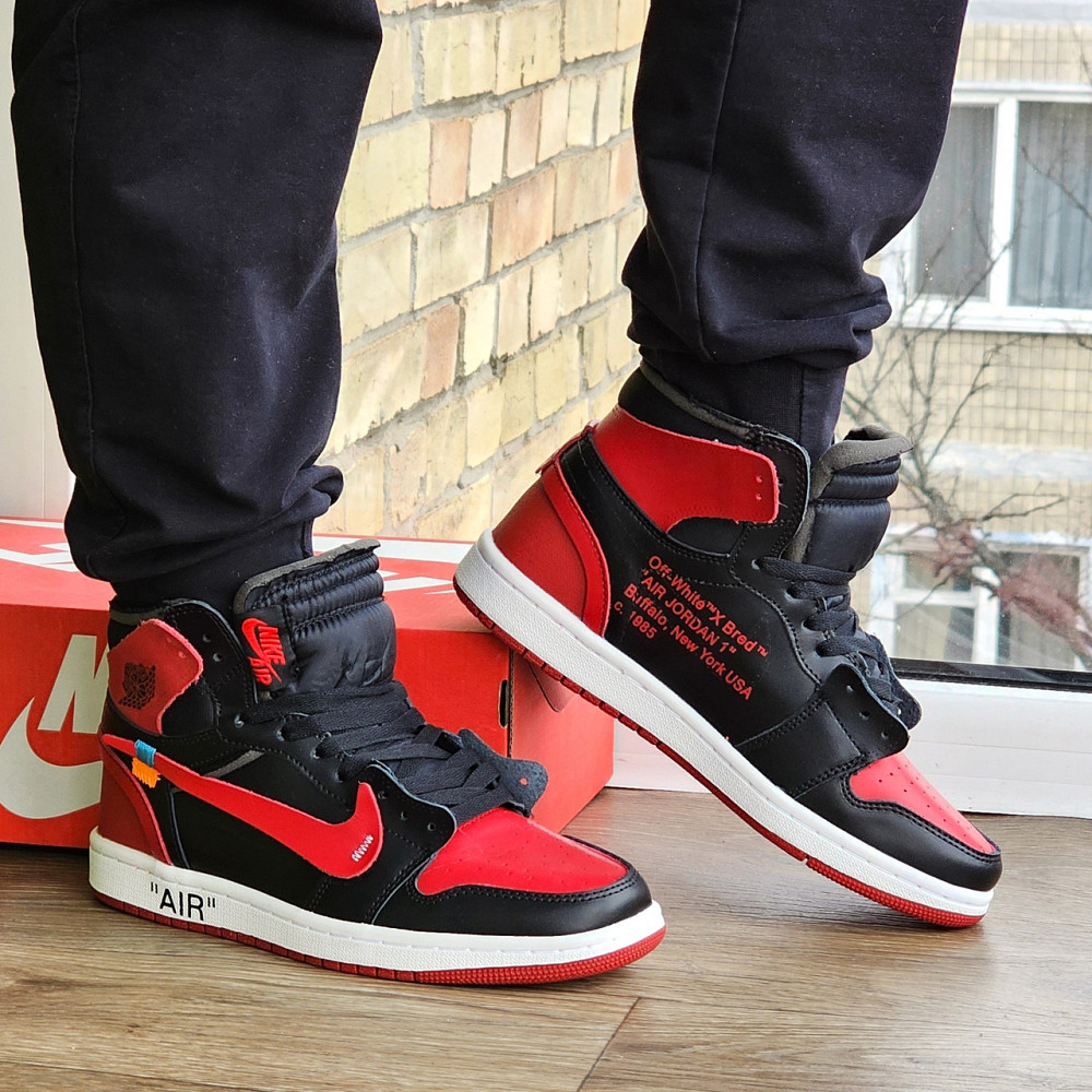Кросівки Nike AIR Jordan Червоні Чоловічі Чорні Джордани Високі Найк (розміри: 41,42,43,44,45) Дніпро - фото 10