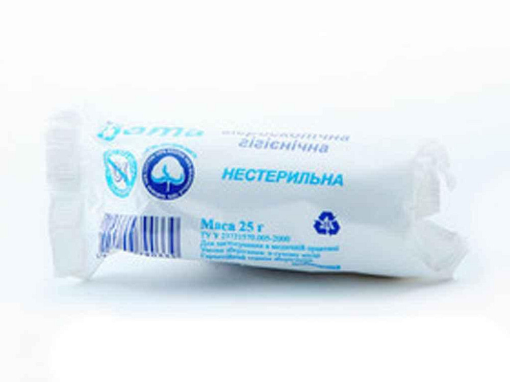 Вата медична нестер. 25гр (ролик) ТМ КАМПУС КОТТОН КЛАБ Киев - изображение 1