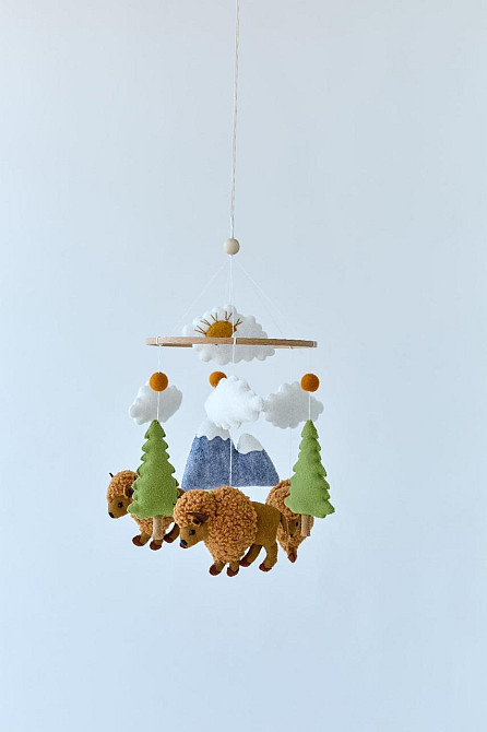 Дитячий мобіль на ліжечко для немовлят WoollyFox "Бізони" Київ - фото 2