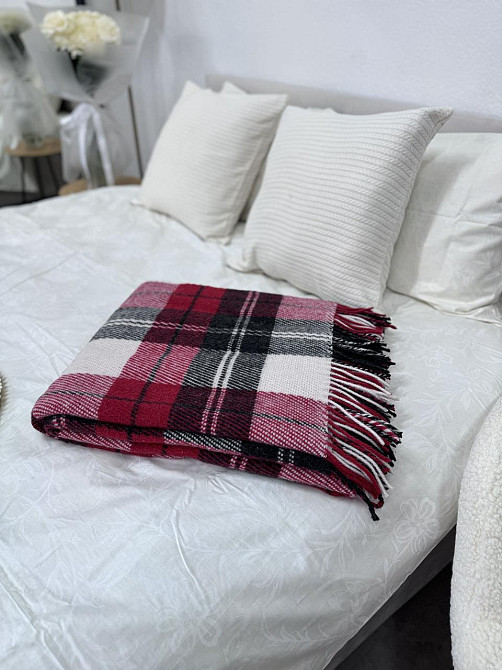 Vladi Плед Vladi 170x210 см вовняний 70% червоно-чорний Нова Зеландія 02/NOAH Коломия - фото 3