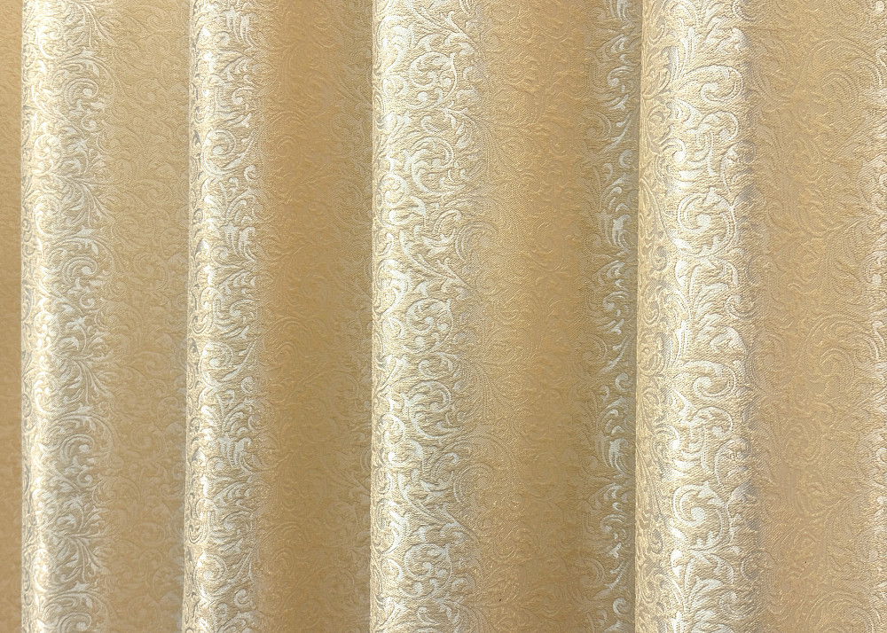 Комплект готовых штор VR-Textil Жаккард № 1727ш Кремовый 150х285 см 2 шт (33-0649) Киев - изображение 7