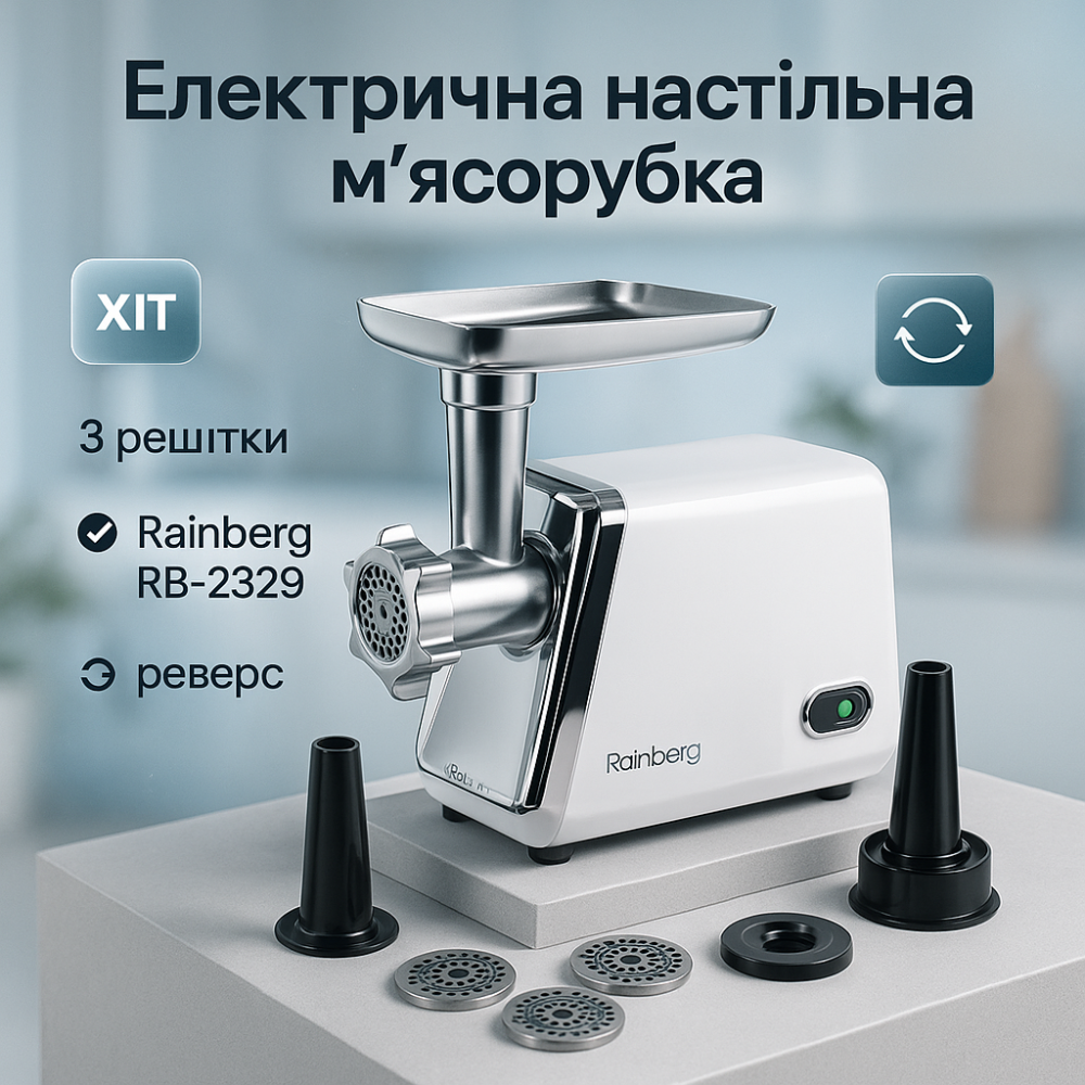 Мясорубка для домашнего приготовления мяса, Мясорубка с функцией овощерезки, Электромясорубка бюджетная QP-31 Львов - изображение 10