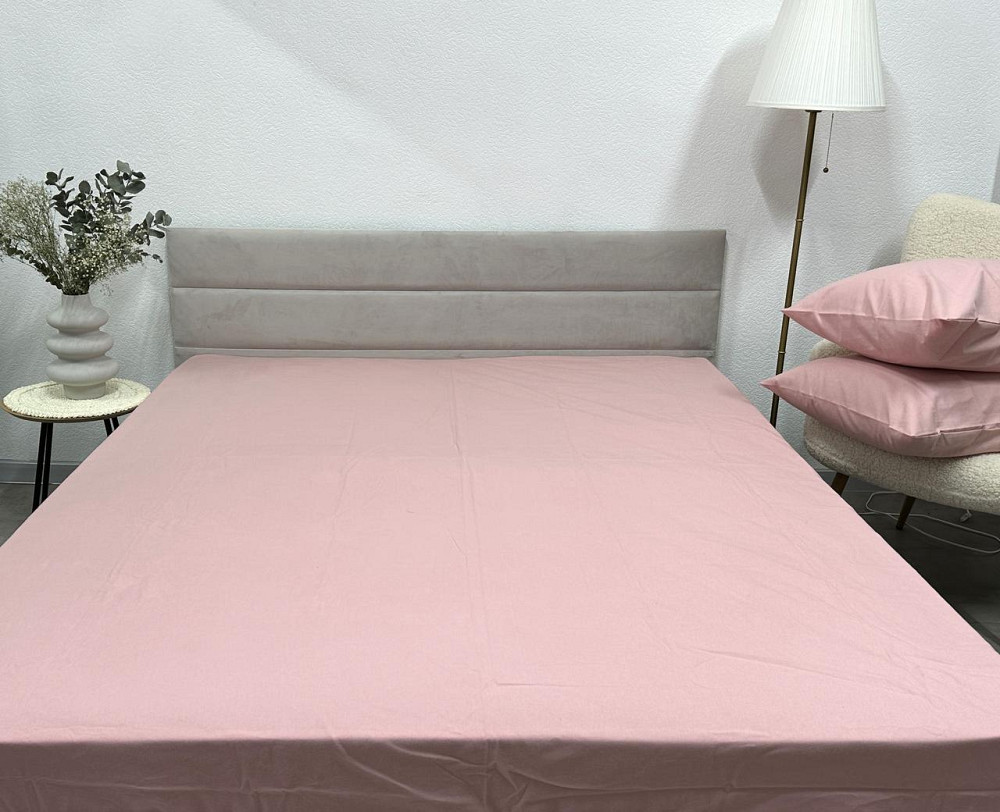 Ecotton Простирадло на резинці Ecotton 90х200 см фланель з бавовни Pink рожевий Коломия - фото 1