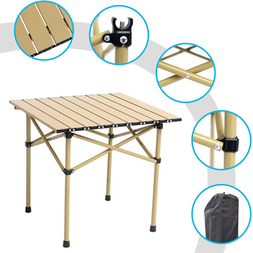 Стол раскладной ламелевый 50x50см походный, металл пластик, в чехле, DC-5009 Вінниця - фото 3