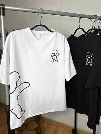 Женская оверсайз футболка с мишкой кулир Одесса