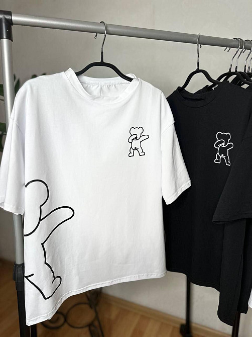 Женская оверсайз футболка с мишкой кулир Одесса - изображение 2