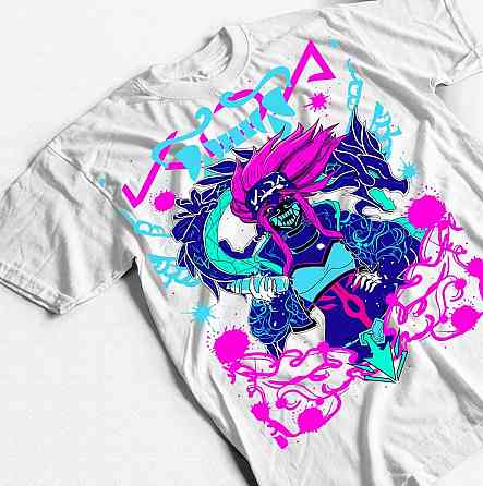 Футболка з аніме принтом Акалі Гамінг Леагуе Легендс оверсайз (S/M/L) Чорний AnimeJ0161 Дніпро