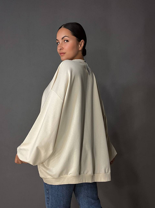 Світшот жіночий MY CITY 3044 широкий оверсайз супер вільного крою великі розміри, молочний, one size Київ - фото 9