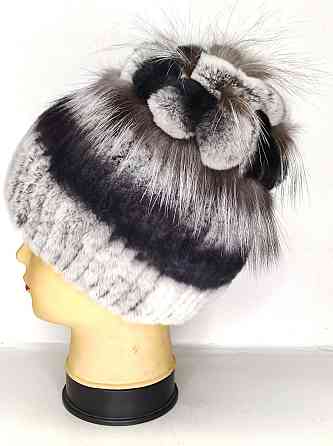 Меховая шапка женская цветок Rex Мишель Шиншиловый Харьков
