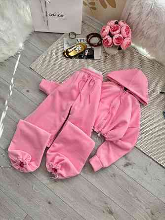 Жіночий повсякденний теплий костюм двосторонній Фліс Рожевий 3, 42/44 Одеса