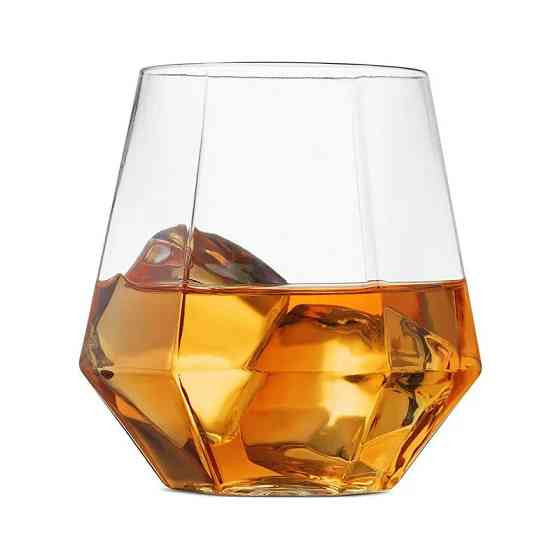 Набір пластикових склянок об'єм 350 мл - 6 шт «Діамант» для напоїв, міцні, прозорі, святкові Кам'янець-Подільський