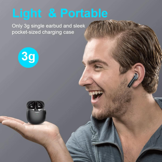 Беспроводные наушники Jxrev Bluetooth 5.4, Hi-Fi, 13 мм, ANC, IP7, до 32 часов, USB-C, сенсорное управление, Black Киев