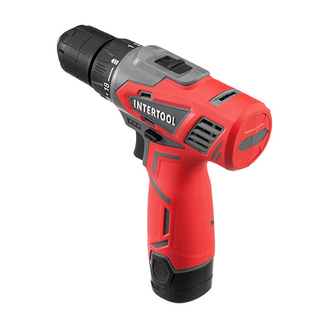 Дриль-шурупокрут акумуляторний 12 В, 30 Nm, 0-350/0-1300 об/хв., 0.8-10 мм, 1.5 Аг INTERTOOL DT-0310 Київ - фото 4