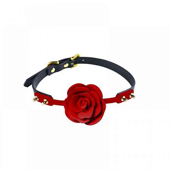 Кляп троянда із силікону та італійської шкіри Rose Ball Gag UPKO Sex Aura Київ