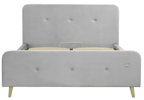 Ліжко Michelle VIP Wood На ніжках 140 х 200 см Monolith 84 З додатковою металевою цільнозварною рамою Сірий Київ