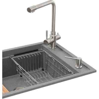 Мийка кухонна GRANADO Optimal Estella grafito (+ змішувач Badalona LUX inox + дозатор Redondo inox + кошик+дошка) (ksg0209) Вінниця