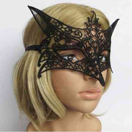 Маска з мережива Лисиця one size чорний Київ