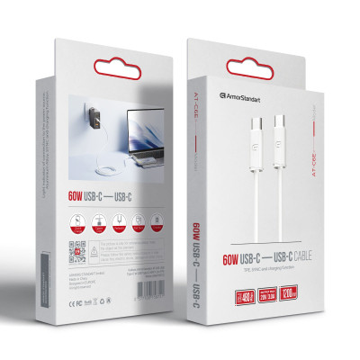 Дата кабель USB-C to USB-C 1.2m TPE 60W white Armorstandart (ARM75872) Вінниця - фото 2