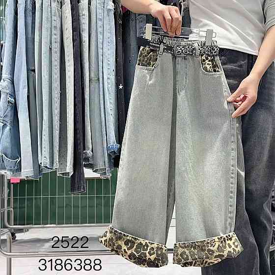 Джинсы Baggy для девочки подростка голубые  120,130,140,150,160 Николаев