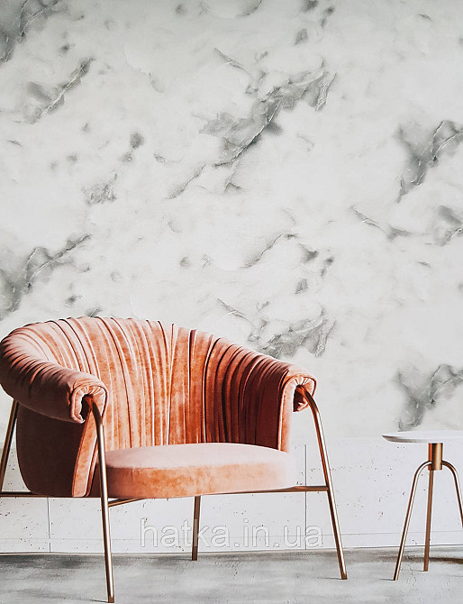 Шпалери вінілові на флізеліні гарячого тиснення DU&KA 1.06х10 вензель основа під штукатурку сірі коричневі Київ - фото 1