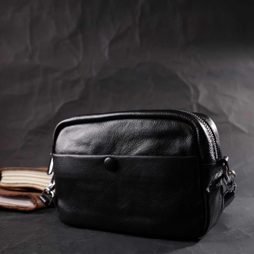 Женская сумка из натуральной мягкой кожи Vintage 22436 Черная Киев - изображение 9