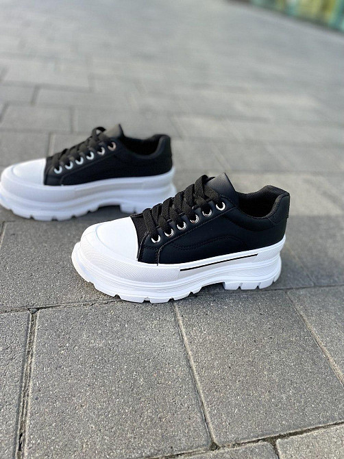 Кеди жіночі M122-1 чорні (весна-осінь, еко-шкіра) (4757) 36-41 40 Коломия - фото 1