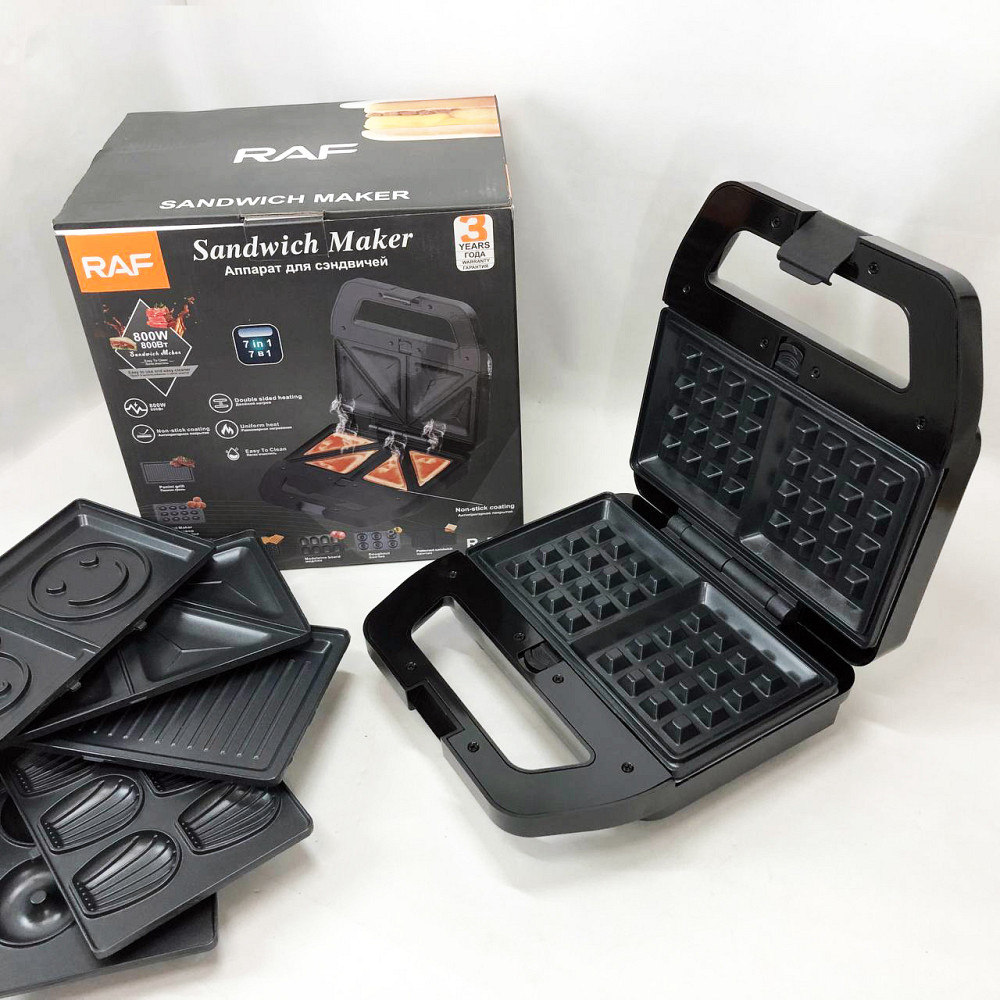 Електрогриль для приготування бургерів вдома RAF R.552 – 7 в 1 800 Вт, Однопостовий контактний гриль ME-87 Львів - фото 8