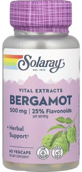 Екстракт бергамоту Solaray Bergamot Advanced Formula 500mg 60 вег капс Київ - фото 1