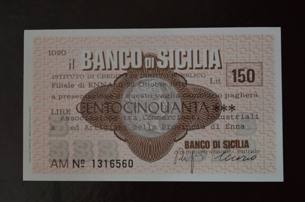 Чек. Італія 150 Лір 1977год (ЧК-1) ЛОТ 19 Полтава - фото 1