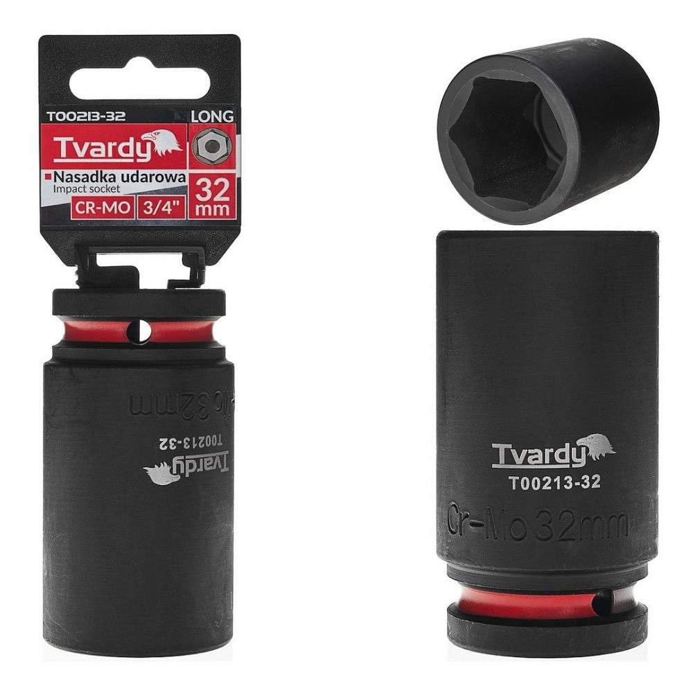 Головка ударна "Tvardy" з хром-молібденової сталі (Cr-Mo)  3/4"  6-гранна довга 32 мм Киев - изображение 2