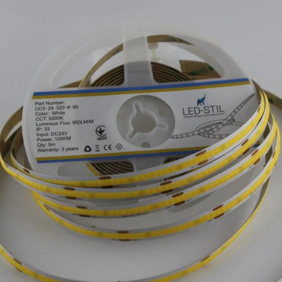 LED-STIL Світлодіодна стрічка LED-STIL 5000K 10 Вт/м COB 320 діодів IP33 24 Вольта 1000 Lm нейт Коломия