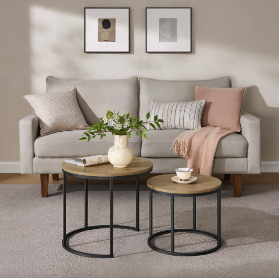 Комплект журнальних столиків Leobert Oreo круглі сонома Київ