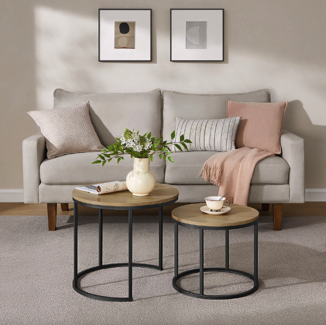 Комплект журнальних столиків Leobert Oreo круглі сонома Київ - фото 2