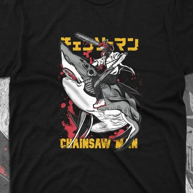 Футболка для подростка мальчика с принтом Человек Бензопила Бім Демон-Акула Размер 160 Anime10471 Днепр - изображение 4