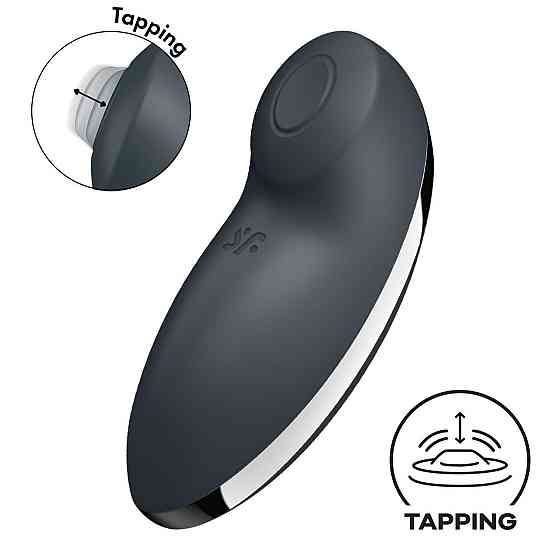 Вібростимулятор-пульсатор Satisfyer Tap & Climax 2 Grey, ефект постукування пальцем Sex Aura Київ