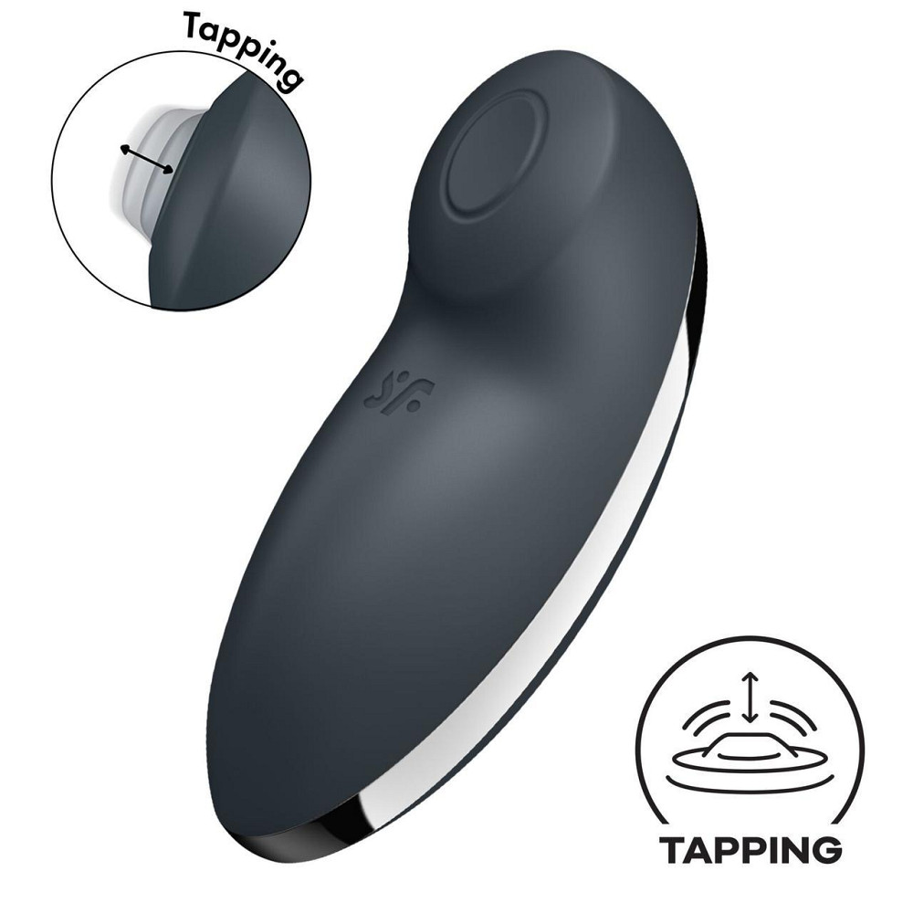 Вібростимулятор-пульсатор Satisfyer Tap & Climax 2 Grey, ефект постукування пальцем Sex Aura Київ - фото 1